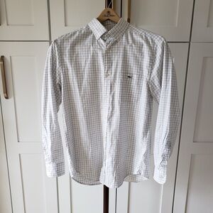 Vineyard Vines White and Gray Checkered Shirt